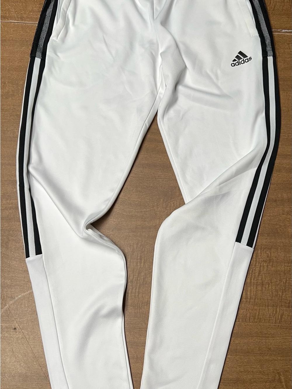 adidas White Joggers with Black Side Stripes